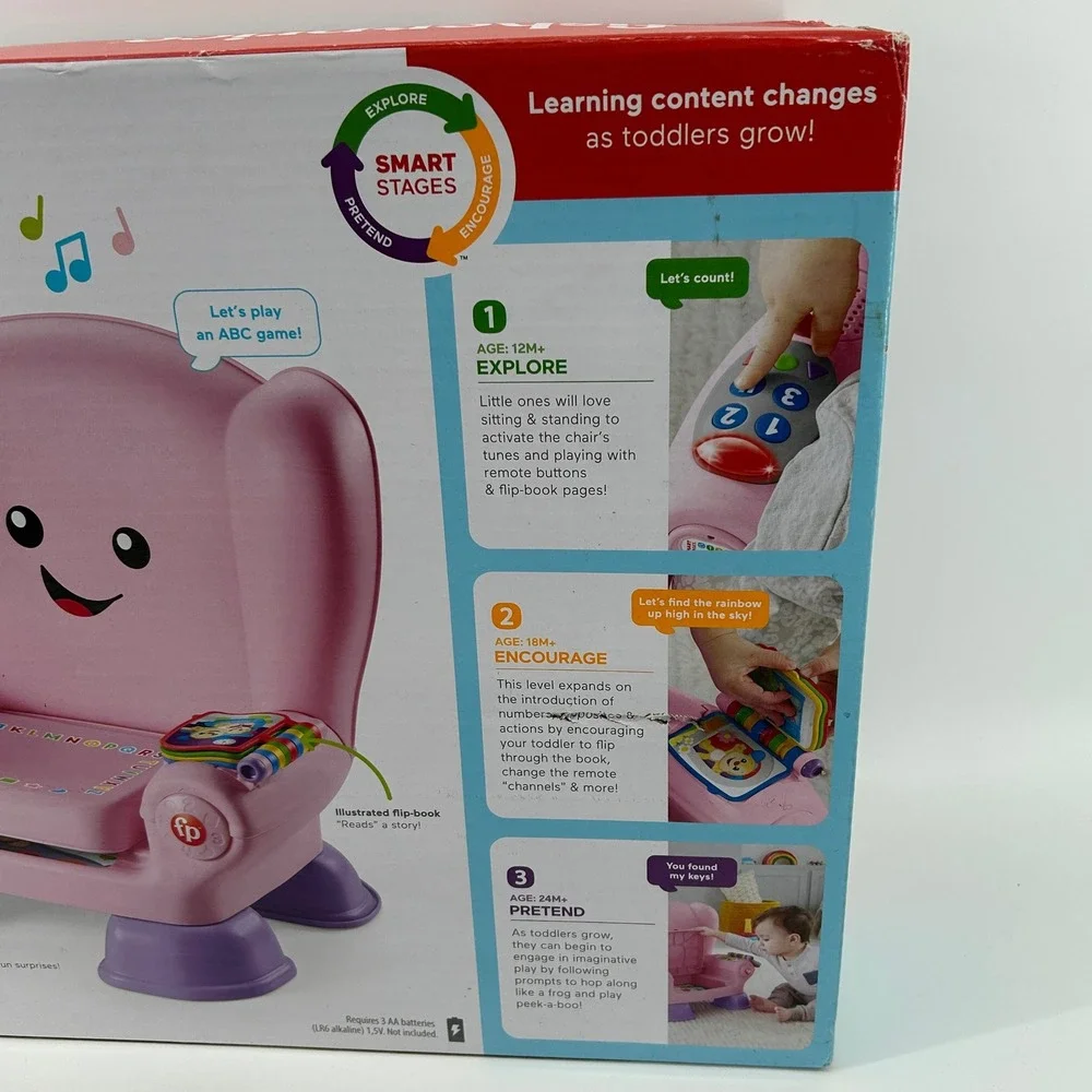 Fisher-Price Laugh & Learn Smart Stages Chair Pink Toddler Musical Toy 12M+ NEW